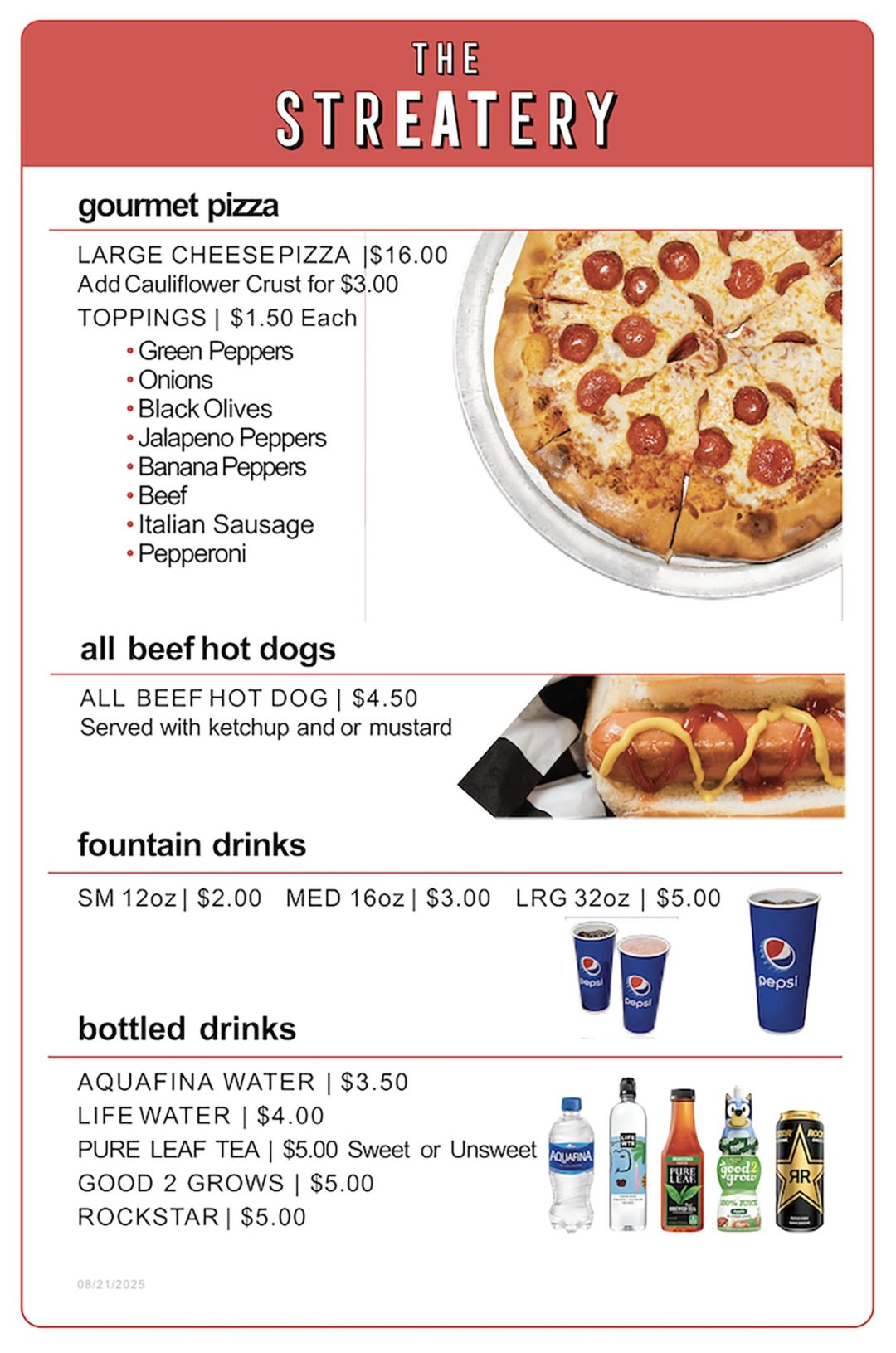 The City Forum Menu